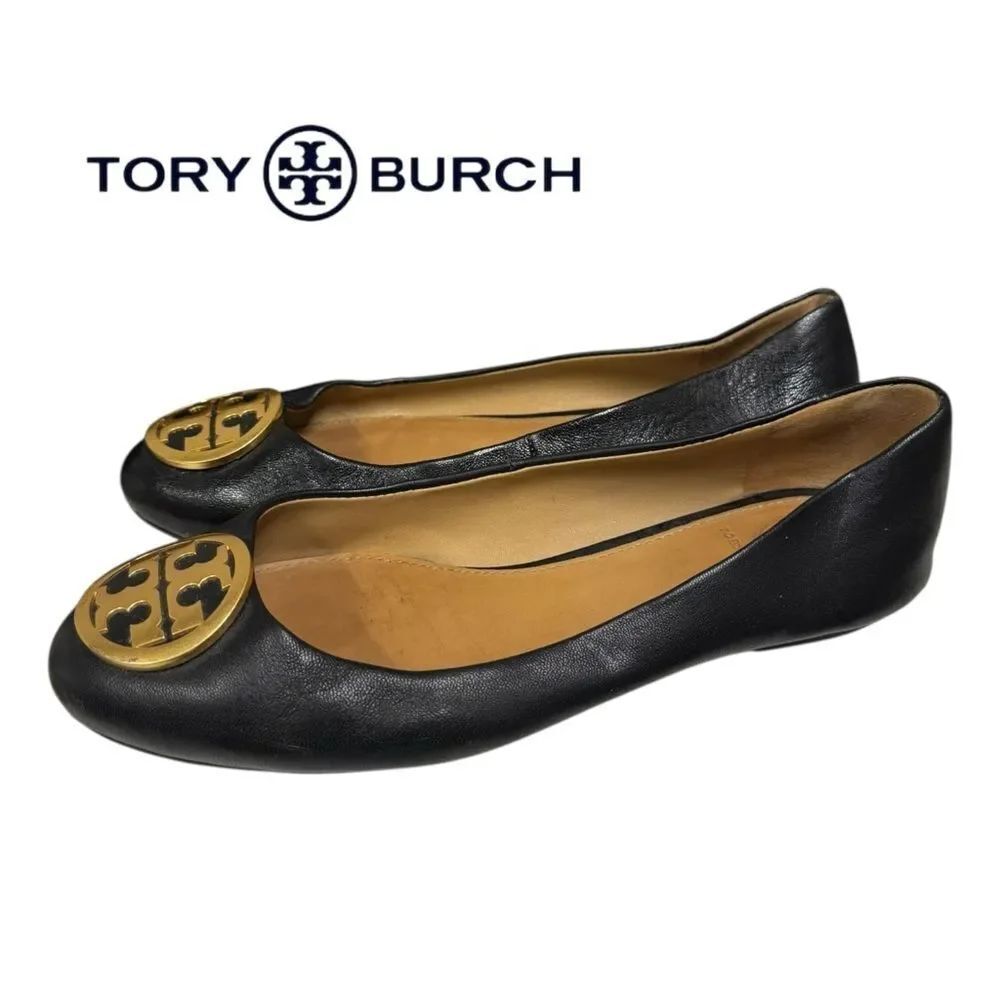Tory Burch Benton Women's Black Leather Slip-on Ballet Flats 6.5